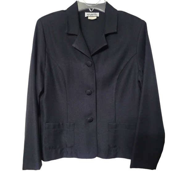 Habits Black 2 Piece Sleeveless Dress And Button Jacket Blazer Set Size 12 - Picture 4 of 13